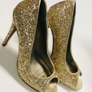Gold Glitter Heels